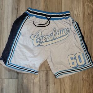 Headgear Classic Shorts Mens Small Crenshaw Nipsey Hussle  White Blue Drawstring